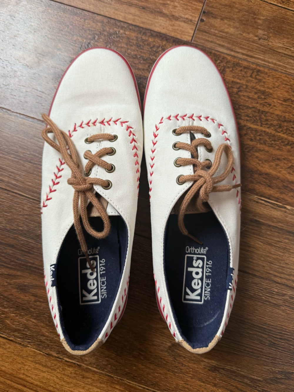 Keds Champion Pennant Leather Lace Up Tennis Shoes